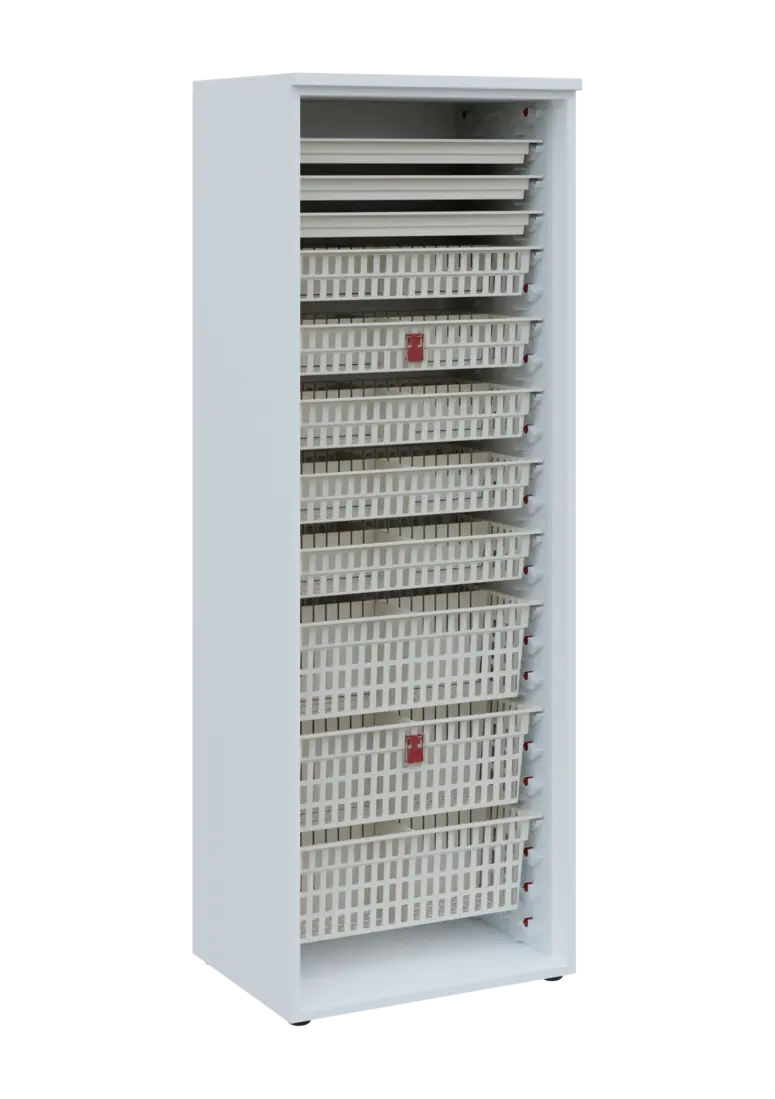 EUROMEDICA O - 66 ABS skříň léková boxová, otevřená, 1950x660x535, korpus bílý